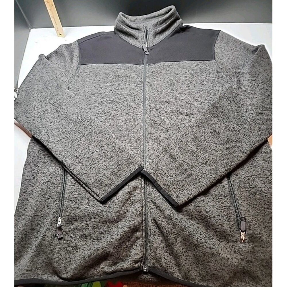 Mens Foundry Zipper Jacket, 2XLT, Black And Gray